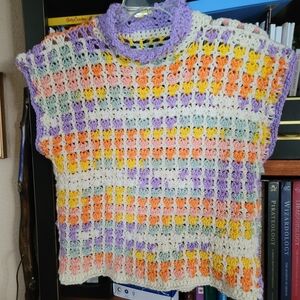 Multicolor Crochet Women Sweater